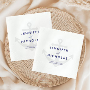 Modern Nautical Anchor Wedding Napkin
