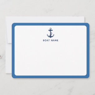 Modern Nautical Boat Anchor and Name Card