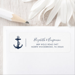 Modern Nautical Boat Anchor Return Address Label
