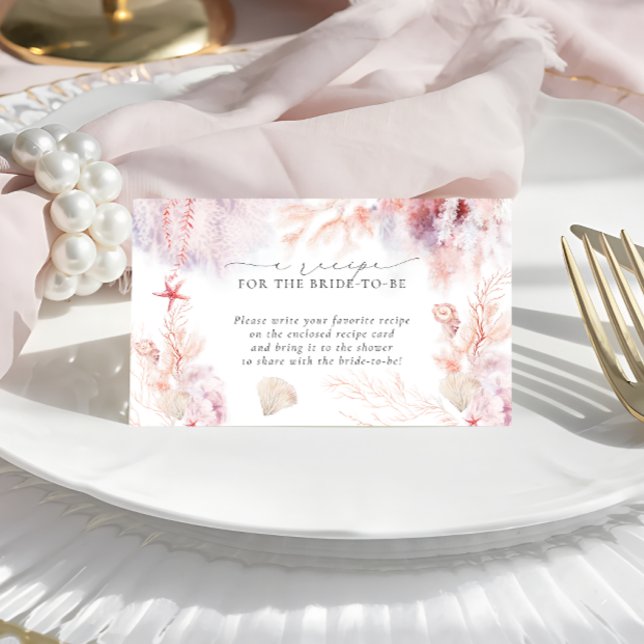 Modern Nautical Bridal Shower Recipe Request Enclosure Card (Creator Uploaded)