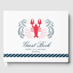 Modern Nautical Crab Wedding Guest Book
