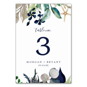 Modern Nautical   Greenery Table Number