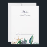 Modern Nautical | Greenery Wedding Advice Card<br><div class="desc">This modern nautical greenery wedding advice card is perfect for a cruise or beach wedding and can be used for any event. The botanical design features beautiful green leaves with navy flower and gold starfish accents, giving it a beachy vibe. These advice cards can be used as a guestbook alternative...</div>