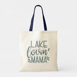 Modern Nautical Lake Lovin Mama Beach Tote Bag