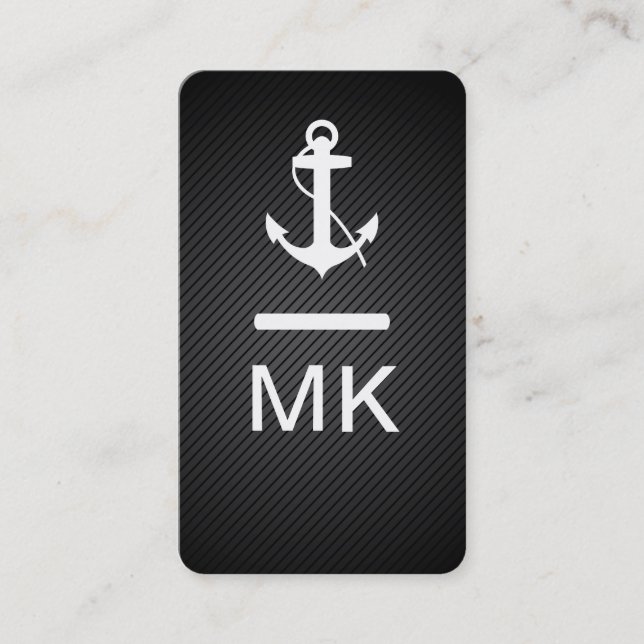 Modern Nautical Monogram Business Card (Front)