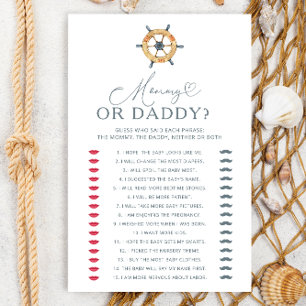 Modern Nautical Mummy or Daddy Baby Shower Game