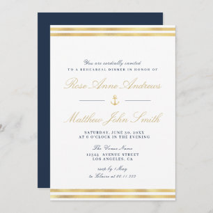 modern nautical rehearsal dinner invitation