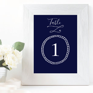 Modern Nautical Rope Table Number
