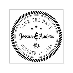 Modern Nautical Save the Date Wedding Self-inking Stamp