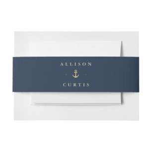 modern nautical sea belly band invitation belly band