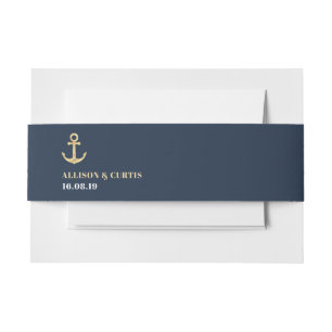 modern nautical sea belly band invitation belly band