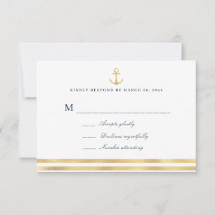 modern nautical sea RSVP card