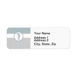 Modern Nautical Seahorse Beach Return Address Label