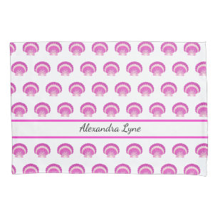 Modern Nautical Seashell Pink Shell Beach Pattern Pillowcase
