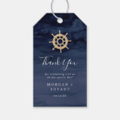 Modern Nautical | Ship Helm Thank You Favour Gift Tags (Front)