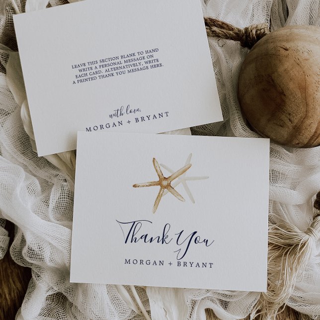 Modern Nautical | Starfish Flat Thank You Card (Creator Uploaded)