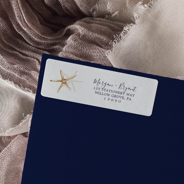 Modern Nautical | Starfish Return Address Label (Creator Uploaded)