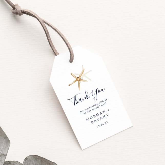 Modern Nautical | Starfish Thank You Favour Gift Tags