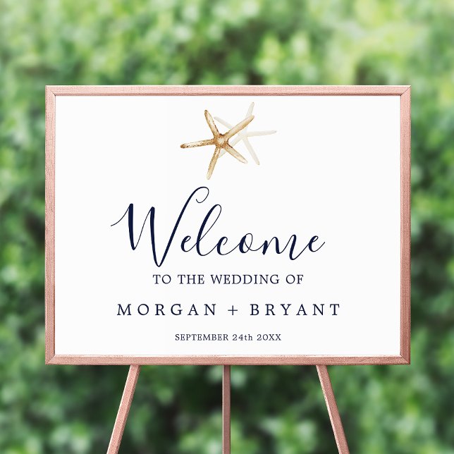 Modern Nautical | Starfish Wedding Welcome Poster (Creator Uploaded)
