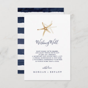 Modern Nautical Starfish Wedding Wishing Well Card
