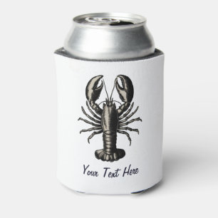 Modern Nautical vintage Lobster Personalised Can Cooler