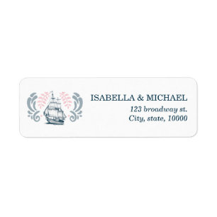 Modern Nautical Wedding Address Return Address Label