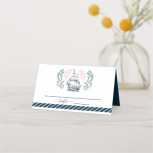 Modern Nautical Wedding Place Card