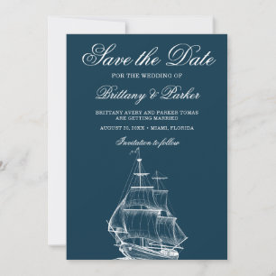 Modern Nautical Wedding Save The Date