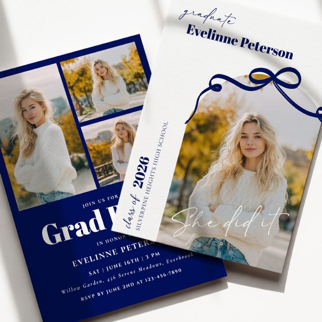 Modern Navy 2026 Graduation Invitation (Creator Uploaded)