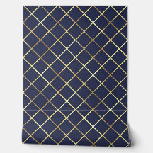 Modern Navy and Gold Diamond Grid