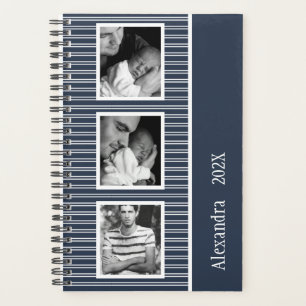 Modern Navy Blue 3 Photo 2023 Custom  Planner