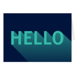 Modern Navy Blue and Aqua Teal Hello Typography