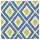 Modern Navy Blue and Lime Green Ikat Pattern