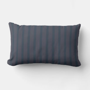 Modern Navy Blue and Plum Stripe Lumbar Pillow