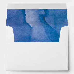 Modern Navy Blue Artistic Watercolor Envelope