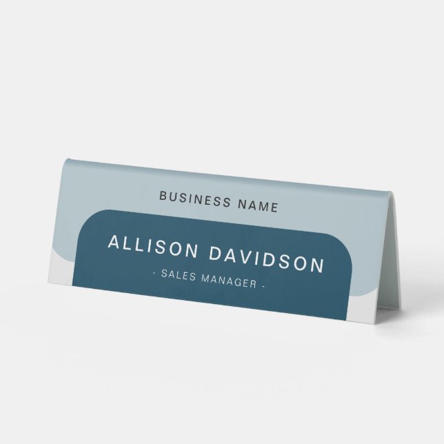 Modern Navy Blue Business Employee Name (Front)