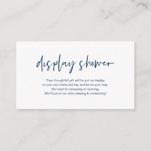 Modern Navy blue casual elegance, Display Shower Enclosure Card