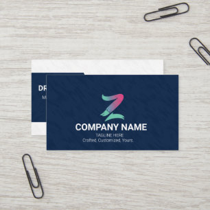 Modern Navy Blue Creative Gradient Logo  Business Card