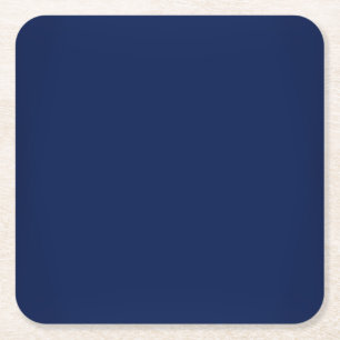 Modern Navy Blue Customisable Square Paper Coaster
