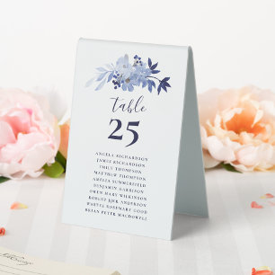 Modern Navy Blue Floral Wedding Seating Chart