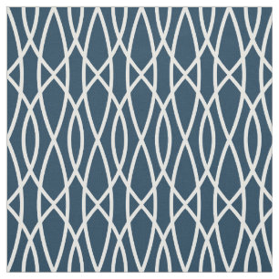 Modern Navy Blue Geometric Pattern Fabric
