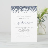 Modern Navy Blue Glitter 2024 Graduation