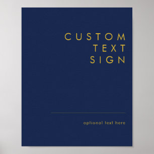 Modern Navy Blue Gold Cards And Gifts Custom Poster