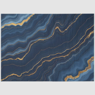 Modern Navy Blue Gold Marble Collection Tissue Paper