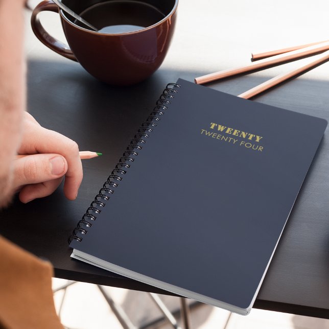 Modern Navy Blue & Gold Professional Script 2024 Planner (Creator Uploaded)