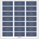 Modern Navy Blue | Gold Wedding Guest Address<br><div class="desc">This modern navy blue | gold wedding guest address sticker is perfect for your classy boho wedding. Its simple, unique abstract design, accompanied by its dark navy blue colour palette, gives this product a feel of elegant formal luxury while staying simplistic, chic bohemian. Keep it as is, or choose to...</div>