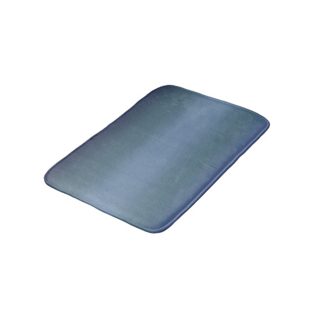 Modern navy blue gradient Watercolor galaxy space  Bath Mat (Angled)