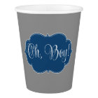 Modern Navy Blue Grey Boy Baby Shower