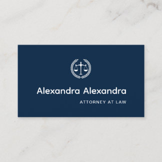 Modern Navy Blue Lawyer Attorney Plain Dusty Bus Business Card