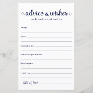 Modern Navy Blue LGBTQ Wedding Advice and Wishes